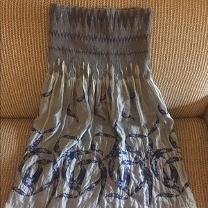Lapis Strapless Dress/ Bathing Suit cover up/skirt